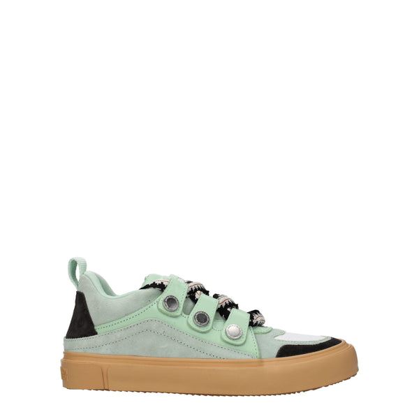 Grüne Leder-Sneaker mit niedrigem Schaft