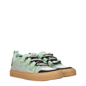 Grüne Leder-Sneaker mit niedrigem Schaft
