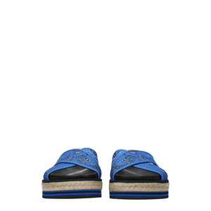 Blaue Stoff-Pantoffeln