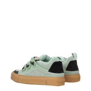 Grüne Leder-Sneaker mit niedrigem Schaft