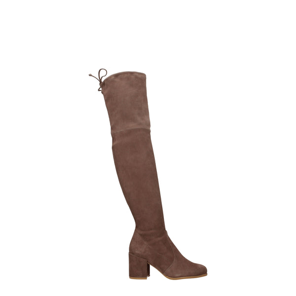 Beige Leder Over The Knee