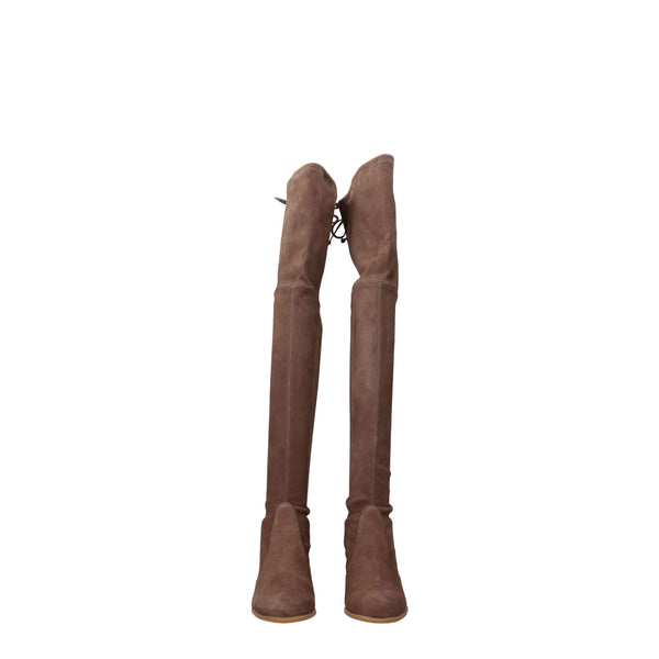 Beige Leder Over The Knee