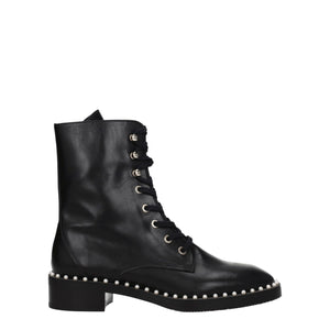 Schwarze Lederstiefeletten