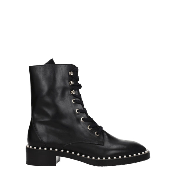 Schwarze Lederstiefeletten