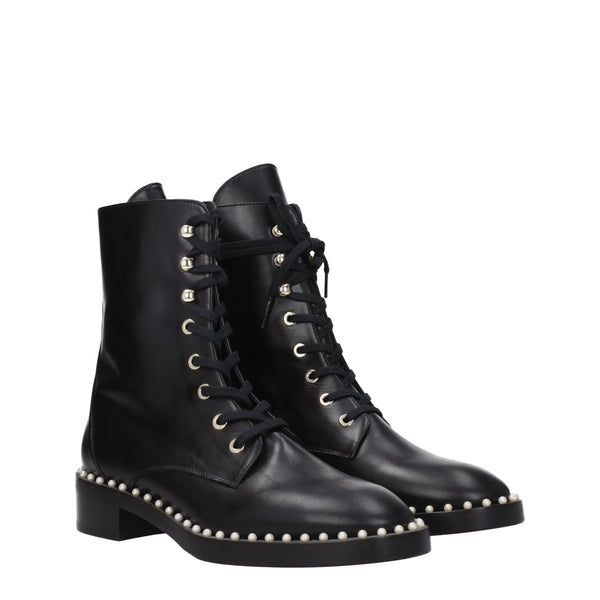 Schwarze Lederstiefeletten