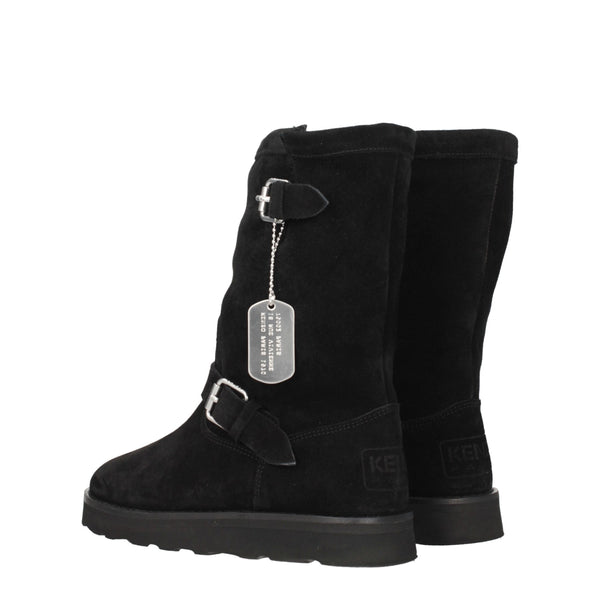 Schwarze Lederstiefeletten
