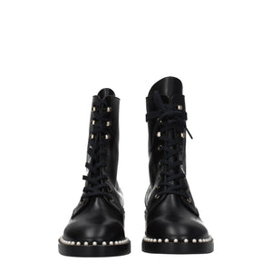 Schwarze Lederstiefeletten