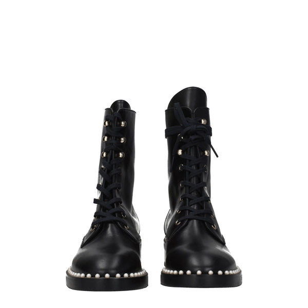 Schwarze Lederstiefeletten