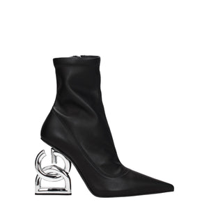 Schwarze Lederstiefeletten