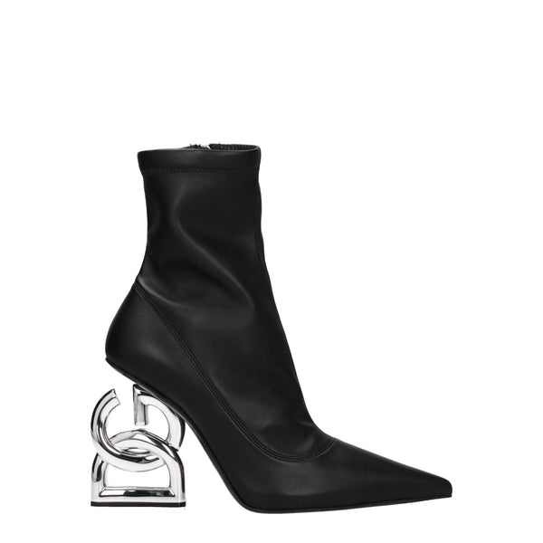 Schwarze Lederstiefeletten