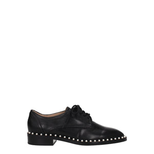 Schwarze Leder Oxfords und Derbies