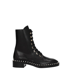 Schwarze Lederstiefeletten