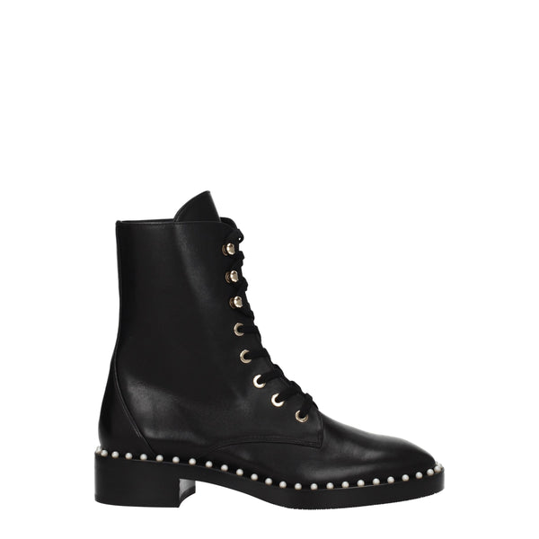 Schwarze Lederstiefeletten