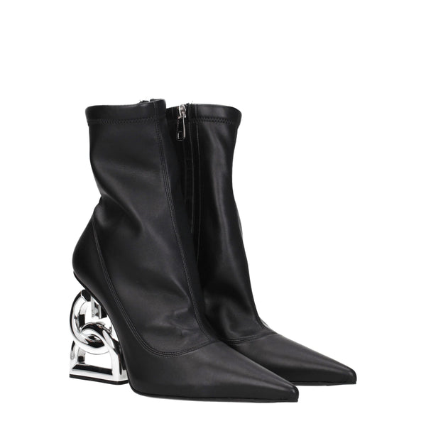 Schwarze Lederstiefeletten