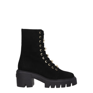 Schwarze Lederstiefeletten