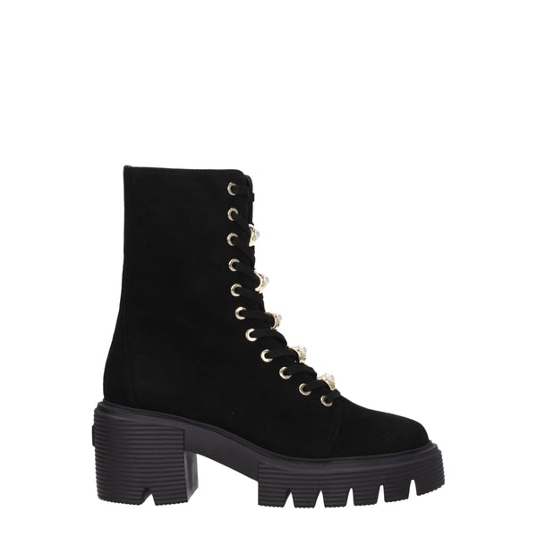 Schwarze Lederstiefeletten