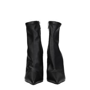 Schwarze Lederstiefeletten