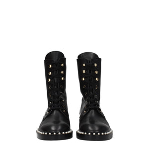 Schwarze Lederstiefeletten