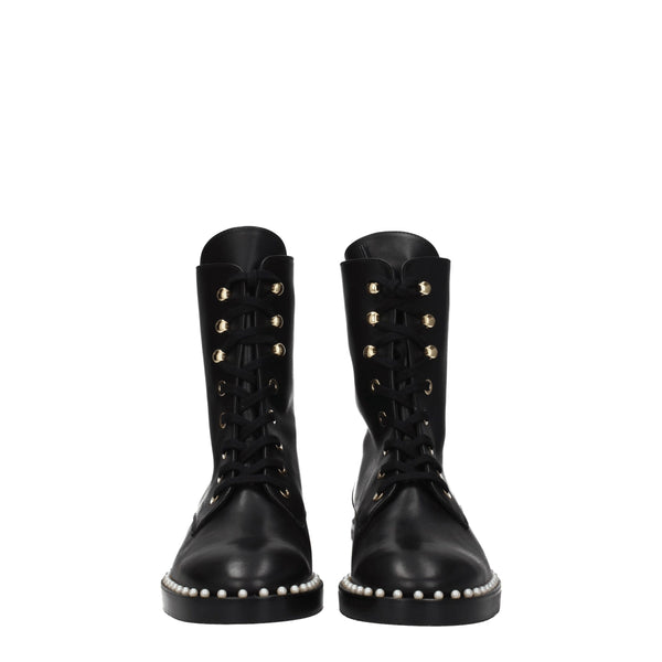 Schwarze Lederstiefeletten