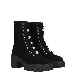 Schwarze Lederstiefeletten