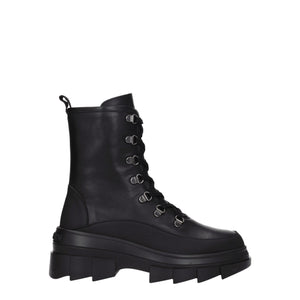 Schwarze Lederstiefeletten