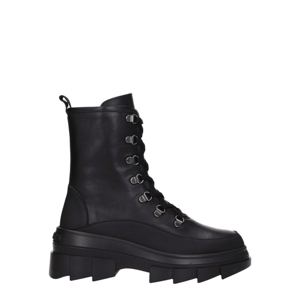 Schwarze Lederstiefeletten