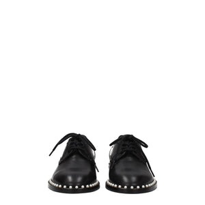 Schwarze Leder Oxfords und Derbies