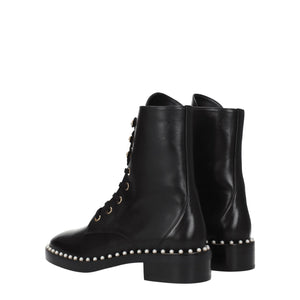 Schwarze Lederstiefeletten