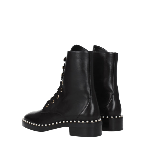 Schwarze Lederstiefeletten