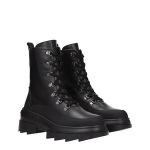 Schwarze Lederstiefeletten