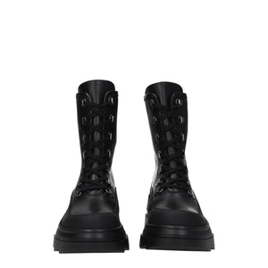Schwarze Lederstiefeletten