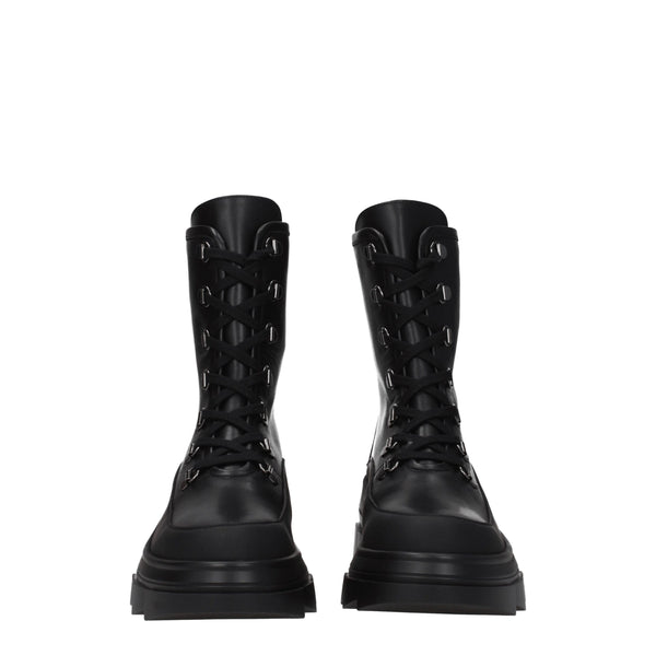 Schwarze Lederstiefeletten