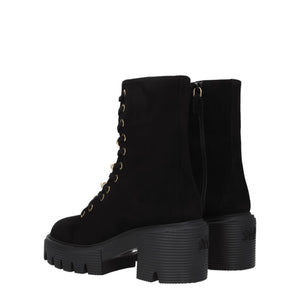 Schwarze Lederstiefeletten