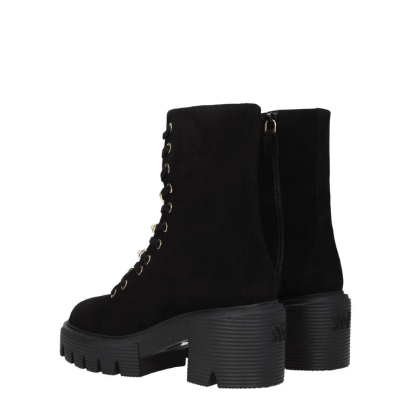 Schwarze Lederstiefeletten