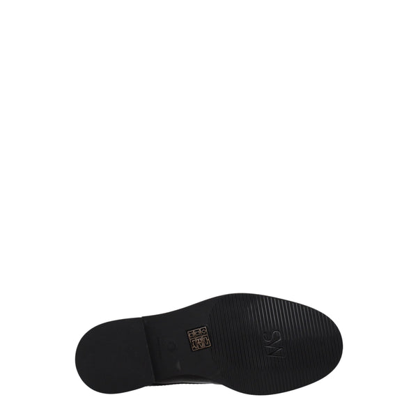 Schwarze Leder Oxfords und Derbies