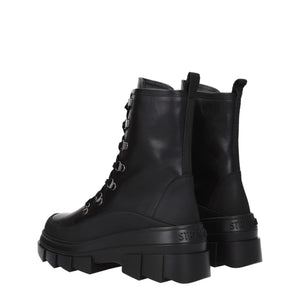 Schwarze Lederstiefeletten
