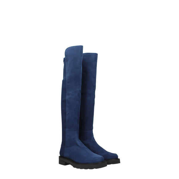 Blaues Leder Over The Knee