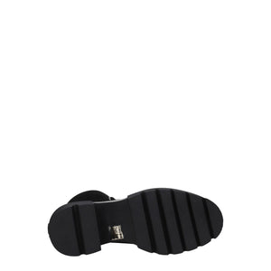 Schwarze Lederstiefeletten