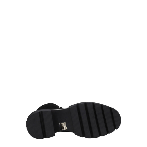 Schwarze Lederstiefeletten