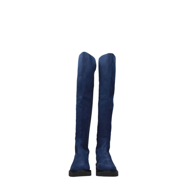 Blaues Leder Over The Knee