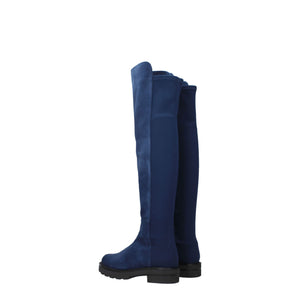 Blaues Leder Over The Knee