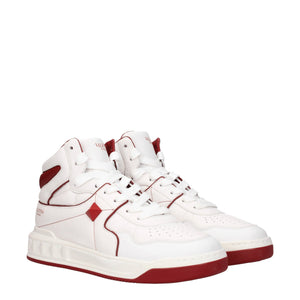 Weiße High-Top-Sneaker aus Leder