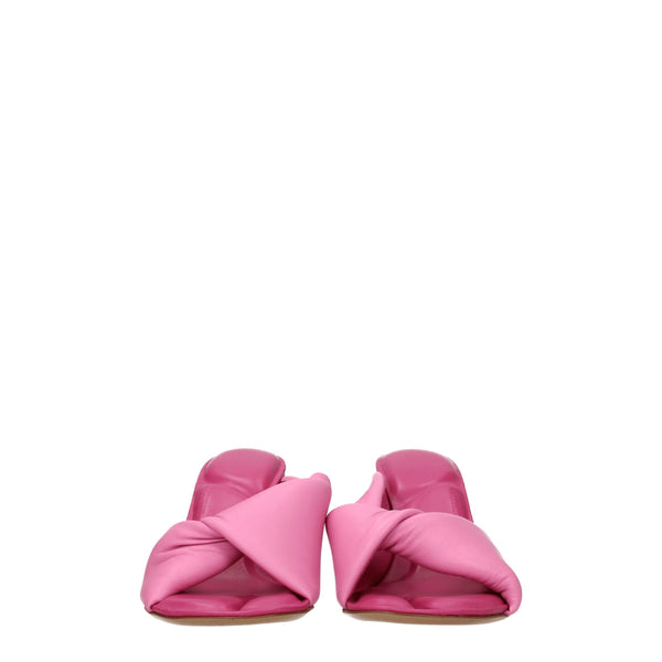 Pinke Leder-Stilettosandalen