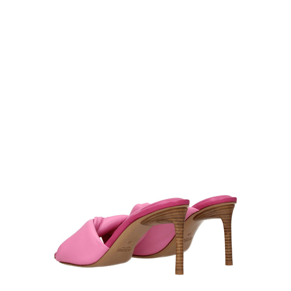 Pinke Leder-Stilettosandalen