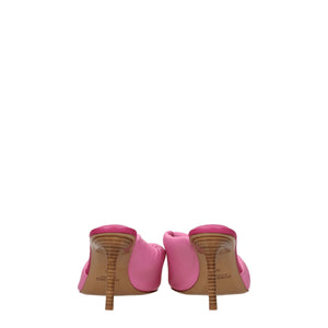 Pinke Leder-Stilettosandalen