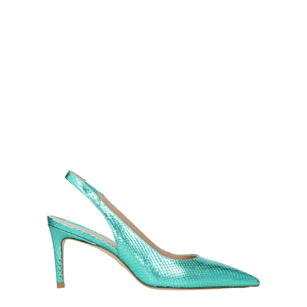 Grüne Leder High Heel Pumps