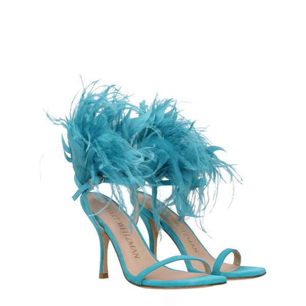 Grüne Leder-Stilettosandalen