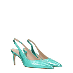 Grüne Leder High Heel Pumps