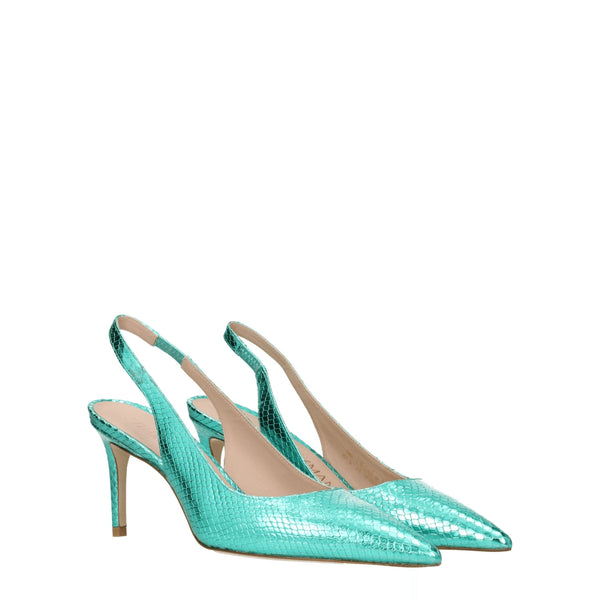 Grüne Leder High Heel Pumps