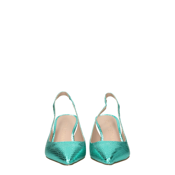 Grüne Leder High Heel Pumps